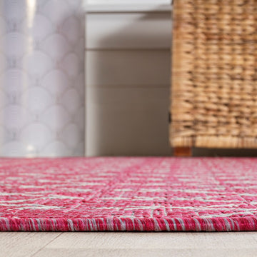 Ourika Moroccan Geometric Textured Weave Indoor/outdoor Square Rug